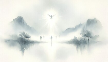  Confession of Peter: Proclamation as Christ. Digital watercolor painting.