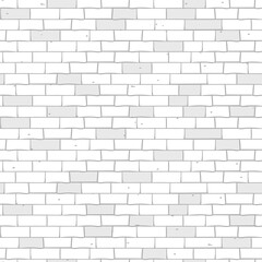 Seamless pattern white brick wall. Vector illustration in flat style. For wallpaper, fabric, wrapping, background