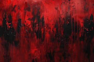 Spooky black and red horror background with brush strokes - obrazy, fototapety, plakaty