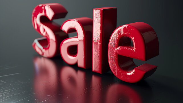 3d word sign red letters sale