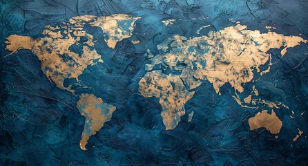 3D world map illustration	
