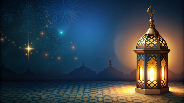 Arabic Muslim lamp Ramadan Kareem beautiful background illustration file