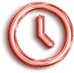 Clock Red Foil Balloon Icon