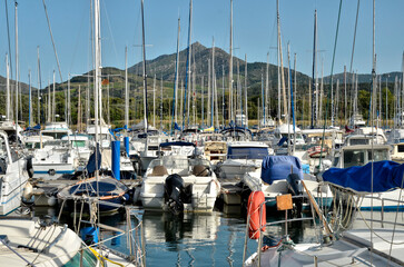 Marina of Argelès-sur-Mer in France, commune on the côte vermeille in the Pyrénées-Orientales department, Languedoc-Roussillon region, in southern France.