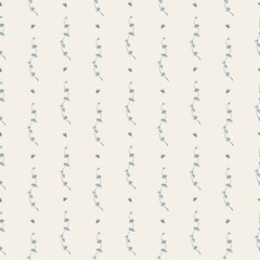 watercolor shabby chic vintage blue beige  floral element seamless pattern wallpaper