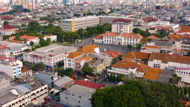 Oldtown district of Jakarta. Aerial view