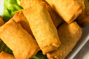 Fototapeta premium Chinese Deep Fried Vegetable Egg Rolls