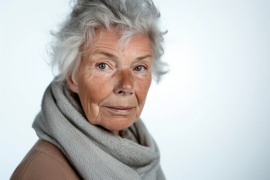 Embracing Age Studio Shot Showcasing an Elderly Woman's Beauty