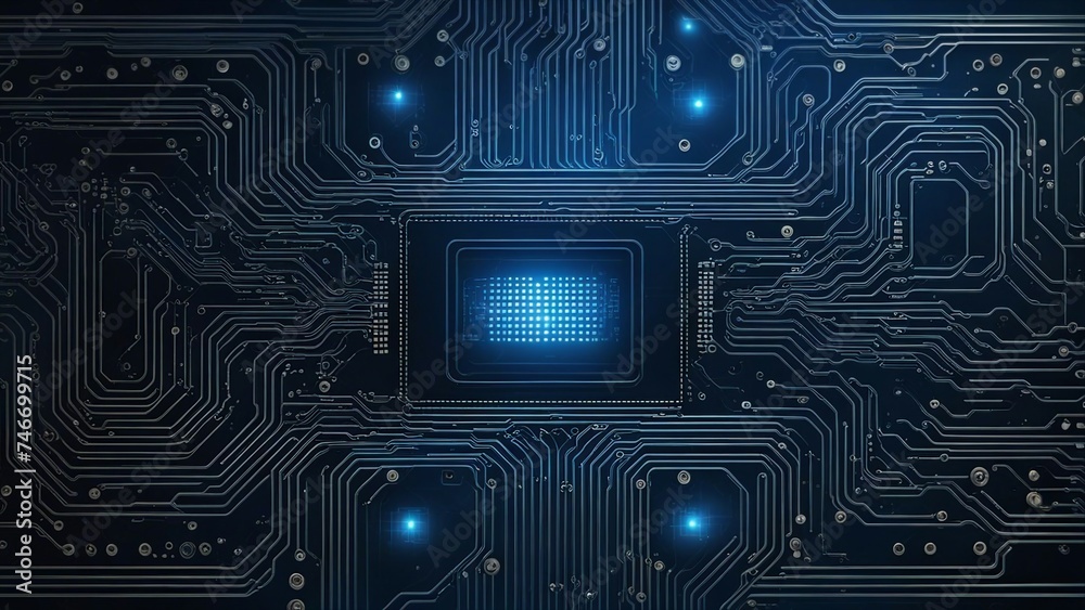 Wall mural circuit board background _an abstract futuristic circuit board with high computer technology blue co