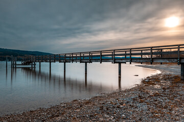 Obraz premium Steg beim Strandbad in Horn am Bodensee