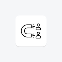 Engagement icon, interaction, involvement, participation, connection line icon, editable vector icon, pixel perfect, illustrator ai file