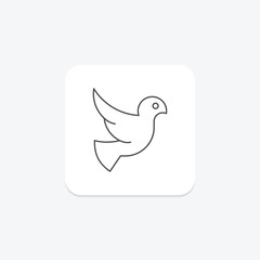 Twitter icon, platform, network, socialmedia, engagement thinline icon, editable vector icon, pixel perfect, illustrator ai file