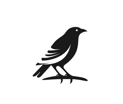Bird silhouette vintage retro design logo