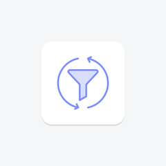 Conversion icon, rate, lead, sale, action duotone line icon, editable vector icon, pixel perfect, illustrator ai file