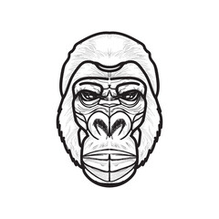 gorilla sketch art design template 