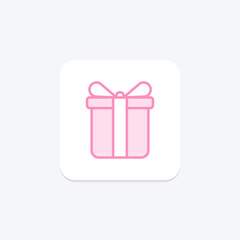 Giveaways icon, prize, reward, freebie, engagement duotone line icon, editable vector icon, pixel perfect, illustrator ai file