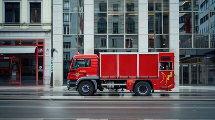 ire truck side view, showcasing the essential role of emergency response vehicles in city protection.