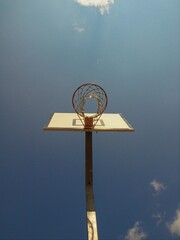 vintage style photo of a basketball court © kilyen
