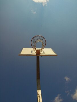 vintage style photo of a basketball court