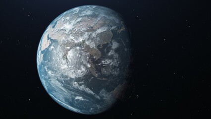 High Definition Computer Generated Earth Image,High quality 3D rendered image of Earth from space.