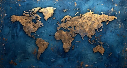 3D world map illustration	
