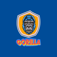 gorilla mascot logo design template 