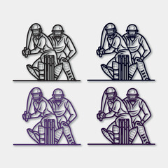 Vector concept of Batsman playing cricket championship design