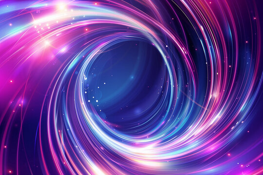 Abstract blue and purple dynamic background.Futuristic vivd neon swirl lines. Light effect