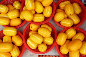Chamoe Korean yellow melon fruit