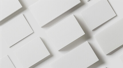 pattern of several stacks of white paper or cardstock, arranged in a staggered format on a white background, creating a clean and organized appearance.