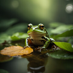 frog on a leaf