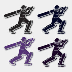 Vector concept of Batsman playing cricket championship design