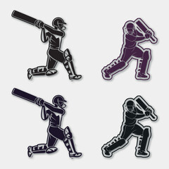 Vector concept of Batsman playing cricket championship design