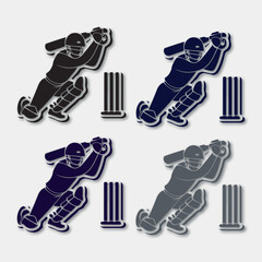 Vector concept of Batsman playing cricket championship design