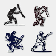 Vector concept of Batsman playing cricket championship design