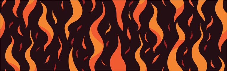 Banner. Cartoon, fire or flame sign. Fire flame seamless frame border. Inferno fire background for design use. Inferno fire vector background for design use. Fire flames style cartoon.