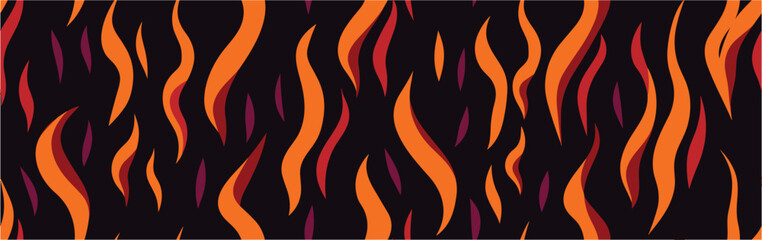 Abstract Waves. Abstract Tropical Leaf Seamless Pattern. Simple seamless fire flames abstraction. Design For Cover Page, Poster, Banner Of Websites. Vector illustration.