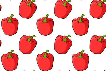 seamless pattern with red peppers, pattern with paprika
