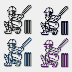Vector concept of Batsman playing cricket championship design