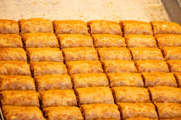 Traditional, delicious Turkish baklava. Turkish dessert