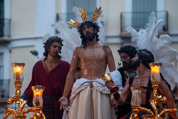 Naklejka premium paso de misterio de Jesús despojado de sus vestiduras, semana santa en Sevilla