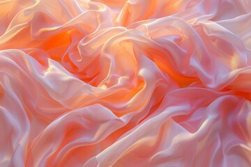 peach wavy silk fabric background for spring summer advertisements or banner