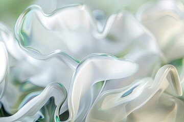 Glass organic forms, close-up plastic object, macro, 3d abstract background - obrazy, fototapety, plakaty