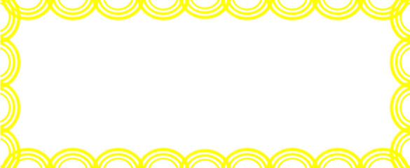 A banner/header and poster design adorned with overlapping semicircular patterns in yellow color.