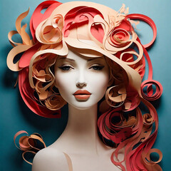 Enchanting paper cutout of feminine faces and sensual curves for international women's day