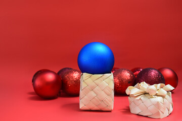 Mexican Christmas Crafts with Red Background