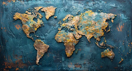 3D world map illustration	
