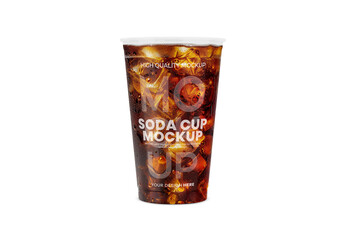 Transparent Plastic Soda Cup Mockup