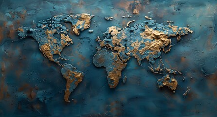 Fototapeta premium 3D world map illustration 
