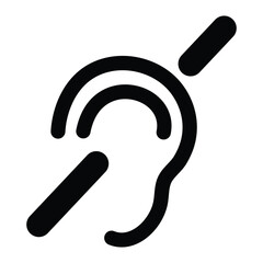  Deafness icon, hard of hearing icon,audible icon, deaf icon - obrazy, fototapety, plakaty